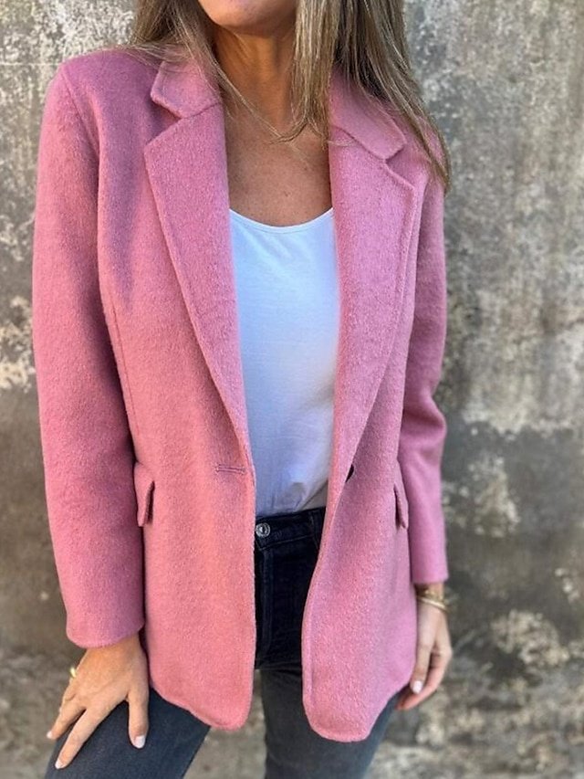 Casual Regular Plain Turndown Long Sleeve Winter Coat - Image 1