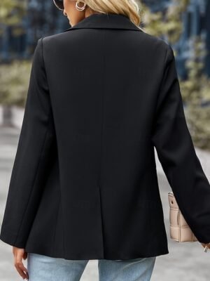 Casual Regular Plain Turndown Long Sleeve Blazer - Image 15