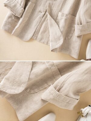 Casual Regular Plain Turndown Long Sleeve Blazer - Image 16