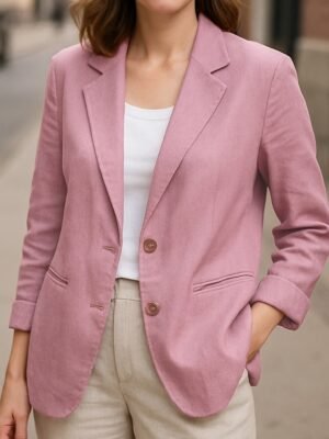 Casual Regular Plain Turndown Long Sleeve Blazer - Image 20
