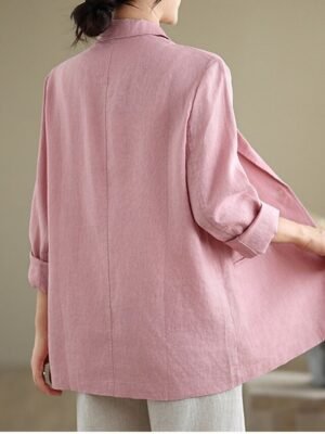 Casual Regular Plain Turndown Long Sleeve Blazer - Image 21