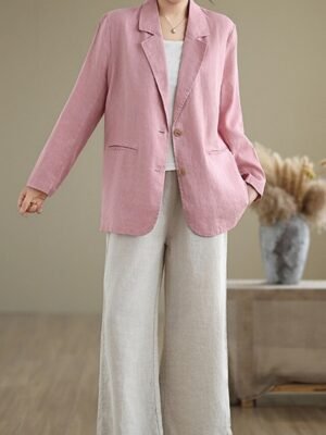 Casual Regular Plain Turndown Long Sleeve Blazer - Image 22