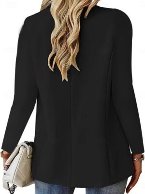 Casual Regular Plain Turndown Long Sleeve Blazer - Image 3