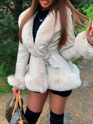 Casual Regular Plain Turndown Long Sleeve Jacket - Image 3