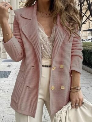 Casual Regular Plain Turndown Long Sleeve Blazer - Image 4