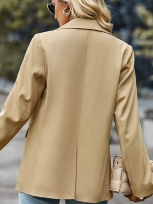 Casual Regular Plain Turndown Long Sleeve Blazer - Image 4
