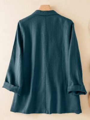 Casual Regular Plain Turndown Long Sleeve Blazer - Image 5