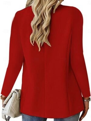 Casual Regular Plain Turndown Long Sleeve Blazer - Image 6