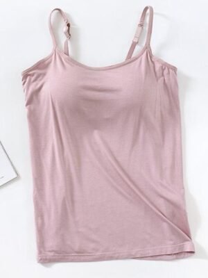 Casual Regular Plain U Neck Sleeveless Tank Top - Image 5