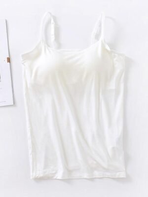 Casual Regular Plain U Neck Sleeveless Tank Top - Image 6