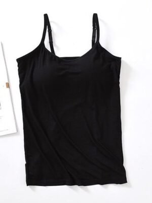 Casual Regular Plain U Neck Sleeveless Tank Top - Image 8