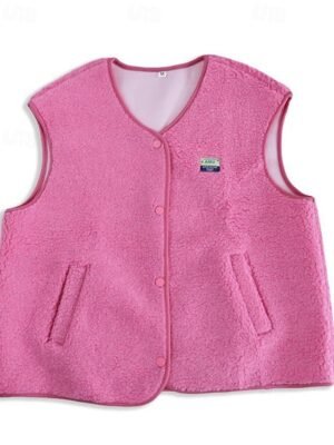 Casual Regular Plain V Neck Sleeveless Regular Vest - Image 16