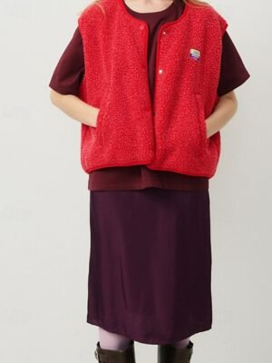 Casual Regular Plain V Neck Sleeveless Regular Vest - Image 21