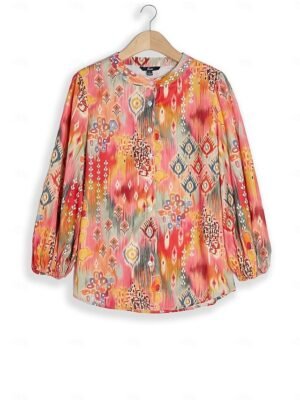 Casual Regular Print Button Down Long Sleeve Shirt - Image 11