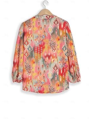 Casual Regular Print Button Down Long Sleeve Shirt - Image 12