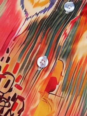 Casual Regular Print Button Down Long Sleeve Shirt - Image 14