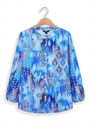 Casual Regular Print Button Down Long Sleeve Shirt - Image 2