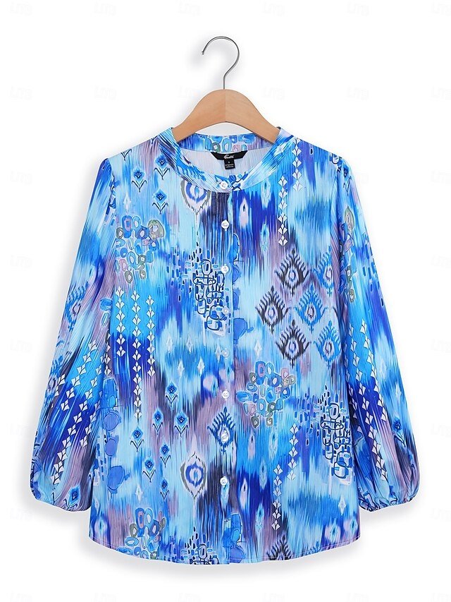 Casual Regular Print Button Down Long Sleeve Shirt - Image 2