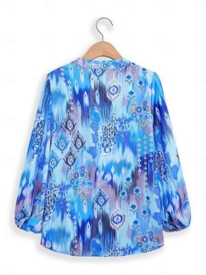 Casual Regular Print Button Down Long Sleeve Shirt - Image 3