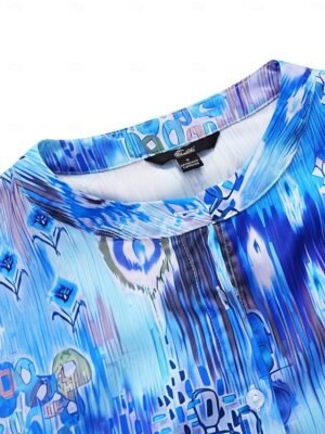 Casual Regular Print Button Down Long Sleeve Shirt - Image 5