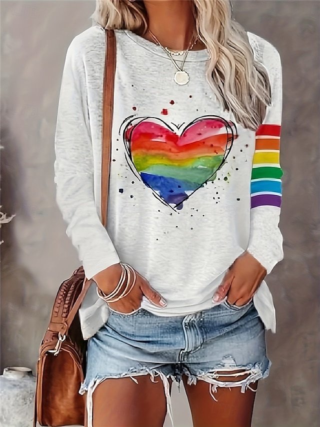 Casual Regular Print Crew Neck Long Sleeve Top - Image 1