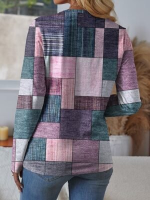 Casual Regular Print Crew Neck Long Sleeve Tops - Image 2