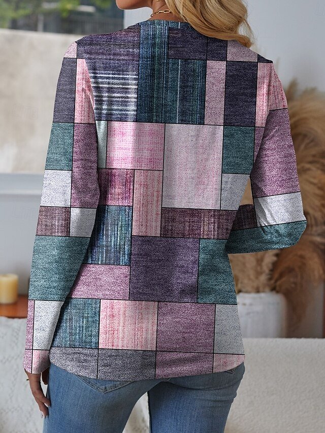 Casual Regular Print Crew Neck Long Sleeve Tops - Image 2