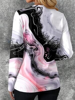 Casual Regular Print Crew Neck Long Sleeve Tops - Image 2
