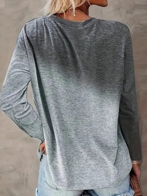 Casual Regular Print Crew Neck Long Sleeve Top - Image 2