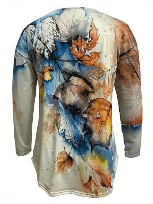Casual Regular Print Crew Neck Long Sleeve Top - Image 2