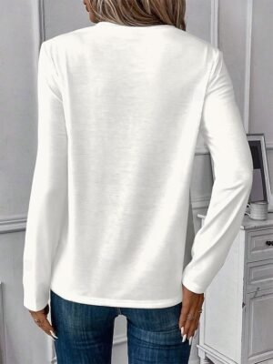 Casual Regular Print Crew Neck Long Sleeve Top - Image 2