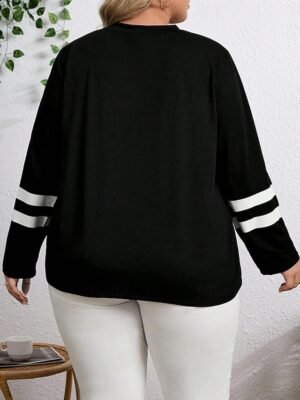 Casual Regular Print Crew Neck Long Sleeve Top - Image 5