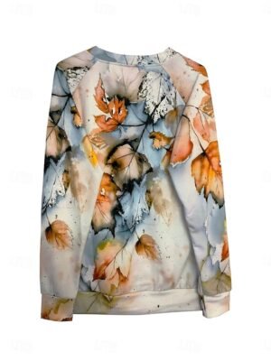 Casual Regular Print Crew Neck Long Sleeve Top - Image 5