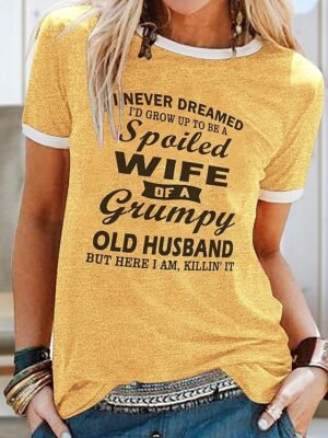 Casual Regular Print Round Neck Short Sleeve T-Shirt - Image 2