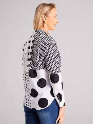 Casual Regular Print Shirt Collar Long Sleeve Blouse - Image 9