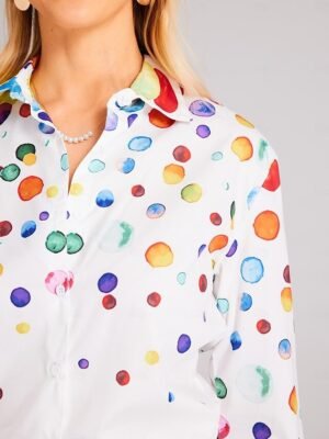 Casual Regular Printed Shirt Collar Long Sleeve Blouse - Image 4