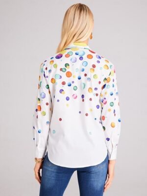 Casual Regular Printed Shirt Collar Long Sleeve Blouse - Image 5