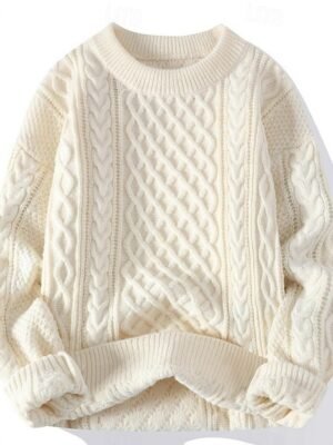 Casual Regular Pure Colour Crew Neck Long Sleeve Knitted Top - Image 1