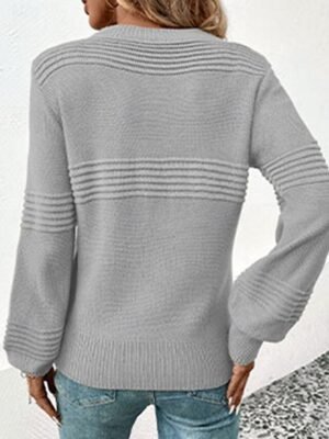Casual Regular Pure Colour Crew Neck Long Sleeve Knitted Top - Image 10