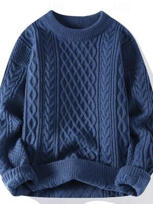 Casual Regular Pure Colour Crew Neck Long Sleeve Knitted Top - Image 2
