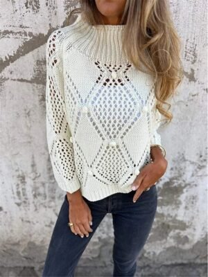 Casual Regular Pure Colour Crew Neck Long Sleeve Knit Jumper - Image 2