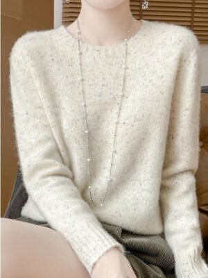 Casual Regular Pure Colour Crew Neck Long Sleeve Jumper - Image 2