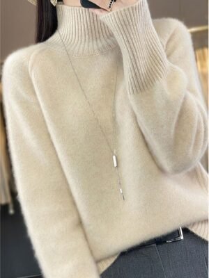 Casual Regular Pure Colour Crew Neck Long Sleeve Jumper - Image 2