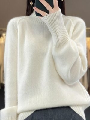 Casual Regular Pure Colour Crew Neck Long Sleeve Jumper - Image 3