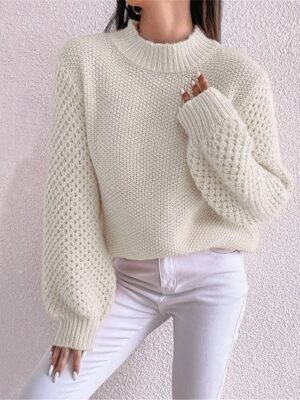 Casual Regular Pure Colour Crew Neck Long Sleeve Knit Jumper - Image 4