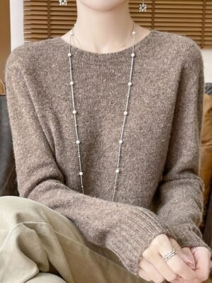 Casual Regular Pure Colour Crew Neck Long Sleeve Jumper - Image 4