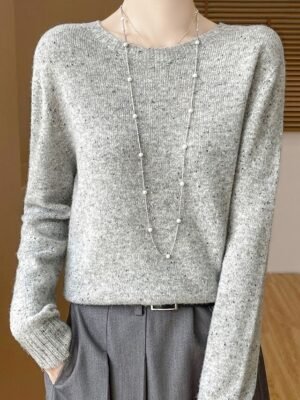 Casual Regular Pure Colour Crew Neck Long Sleeve Jumper - Image 5