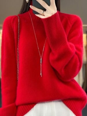 Casual Regular Pure Colour Crew Neck Long Sleeve Jumper - Image 5