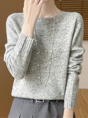Casual Regular Pure Colour Crew Neck Long Sleeve Jumper - Image 7