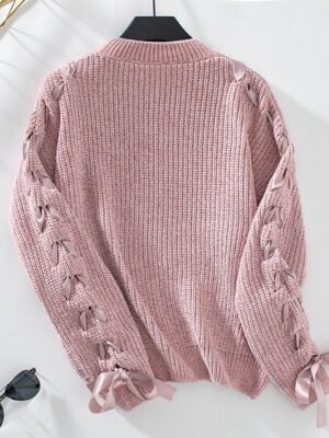 Casual Regular Pure Colour Crew Neck Long Sleeve Top - Image 8